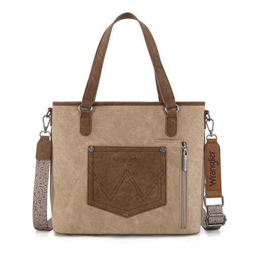 Image of Montana West X Wrangler Tote Bag for Women Western Purses with Detachable Strap Medium Satchel Handbags | with Crossbody Strap
