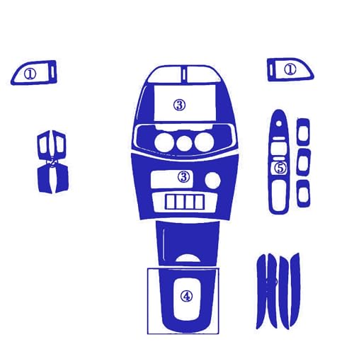 Sticker Console Centrale Chery Tiggo T11 2005-2009 Bleu Carbone 3D