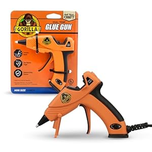 Gorilla Hot Glue Gun (Pack of 1) – Dual Temp Mini Size Hot Glue Gun with Precision Nozzle, Easy Squeeze Trigger, and Enhanced Safety Features for DIY, Craft, Repairs, and More