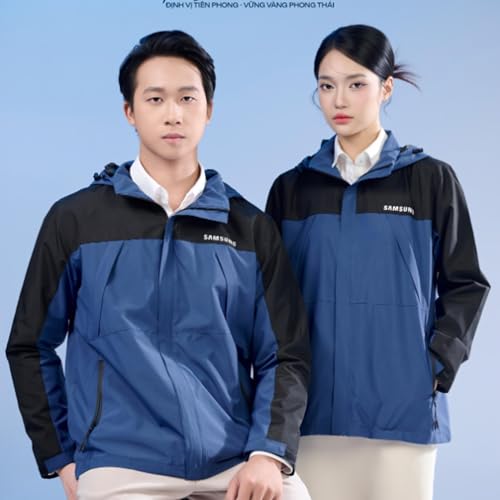 ao khoac gio dong phuc windbreaker 02 mau xanh da phoi xanh den