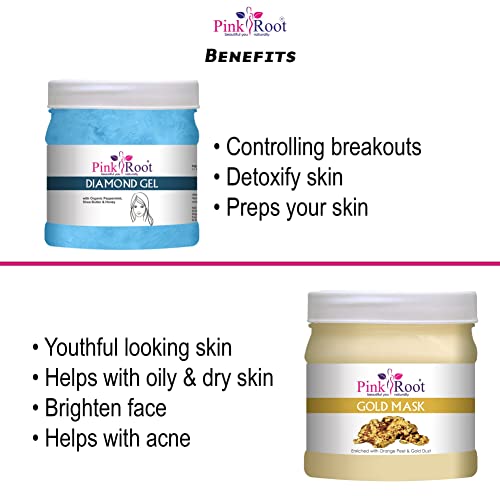 Image of Pink Root Gold Mask 500gm with Diamond Gel 500gm