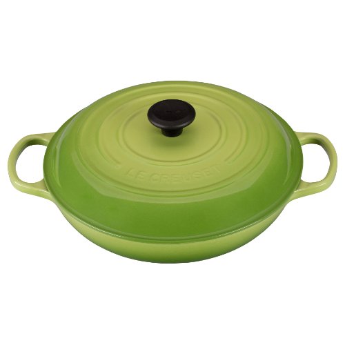 Le Creuset LS2532-304P Signature Enameled Cast-Iron Round Braiser, 3 1/2 Quart, Palm