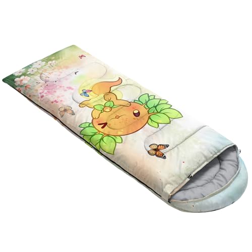 Image of QOOMO Ball Flower Camping Sleeping Bags,3 Season Warm & Cool Weather,Lightweight,Waterproof Sleeping Bags for Adults & Kids,Traveling,and Outdoors,Camping Gear Equipment