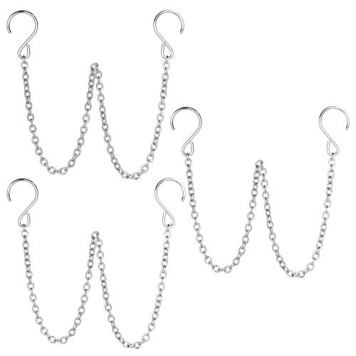 Hs'S Creation Stainless Steel 304 Planter Hanging Chain 20 Inch Long 1 Lead With S Hooks Decorative Replacement Chains Rust Proof For Billboards,Planters cover