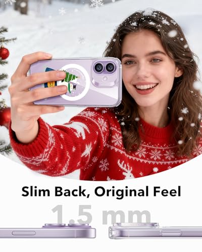 Image of ESR for iPhone 17 Case, Camera Control Cover, Compatible with MagSafe, Shockproof Military-Grade Protection, Magnetic Phone Case for iPhone 17, Classic Hybrid Case, Christmas Globe