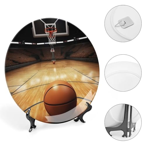 Plato decorativo de porcelana Bone China baloncesto 7 pulg miniatura 4
