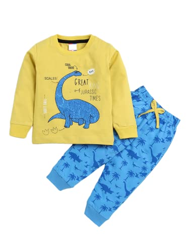 Image of BABA AND BABY Long Sleeves Round Neck T-Shirt and Pant Set for Baby Boys