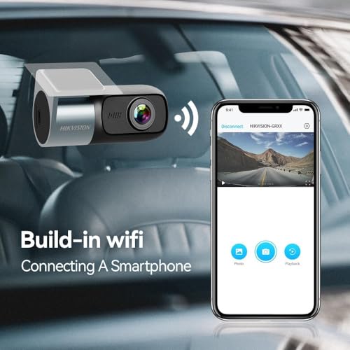 Image of Hikvision Car Dash Camera D1 PRO with 2K 1440p HD Resolution | 360 Camera Rotation | Ultra-Wide 102 View | G-Sensor | Night Vision | Built- in Wi-Fi | Voice Recognition | Upto 256GB SD Card Support