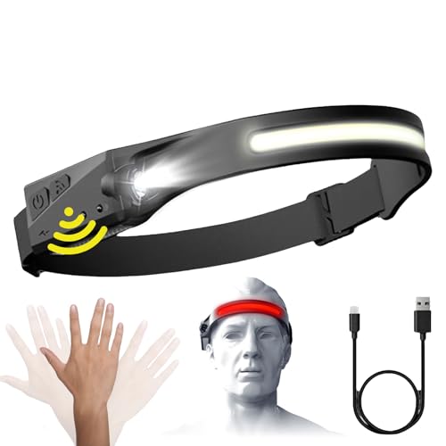 Reiteag Adventurre Light Stirnlampe Led Wiederaufladbar, 230°Wide Stirnlampe Rotlicht, Kopflampe Sensor Headlamp, Wasserdichte Mit Kopflampe Joggen Reiteag Adventurre Light Stirnlampe Led Wiederaufladbar, 230°Wide Stirnlampe Rotlicht, Kopflampe Sensor Headlamp, Wasserdichte Mit Kopflampe Joggen