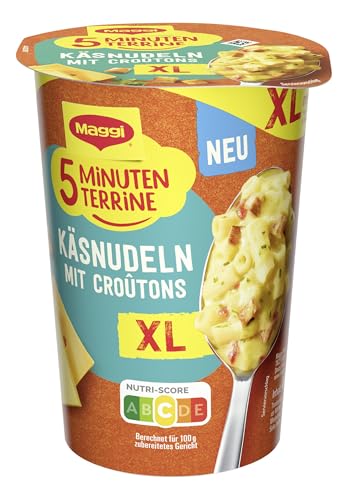 MAGGI 5 Minuten Terrine XL Käsenudeln mit Croutons, leckeres Fertiggericht, Instant Nudeln, 8er Pack (8 x 87g) – Bild 4