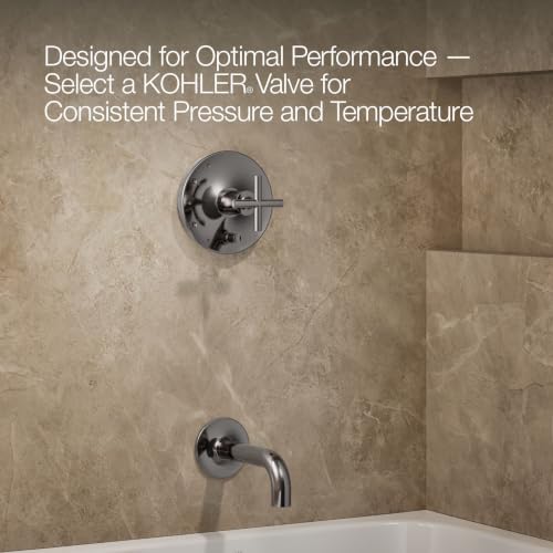 KOHLER T14421-3-TT Purist Rite-Temp Bath And Shower Trim Kit With Push-Button Diverter And Cross Handle 2.5 Gpm, Vibrant Titanium miniatura 6