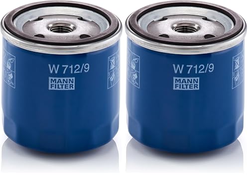 Filtro de aceite MANN-FILTER W 712/9 que asegura una óptima protección del motor (Pack de 2)