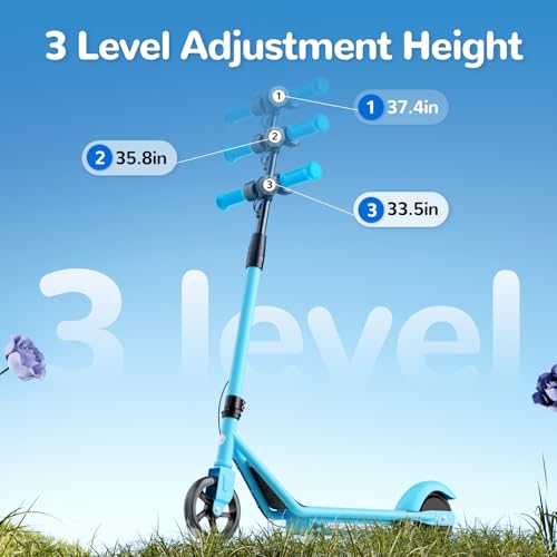 isinwheel S2 Electric Scooter for Kids Ages 6-12,150W Kids Electric Scooter with Adjustable Speed and Height, Colorful Lights, Double Brake - Thumbnail 3