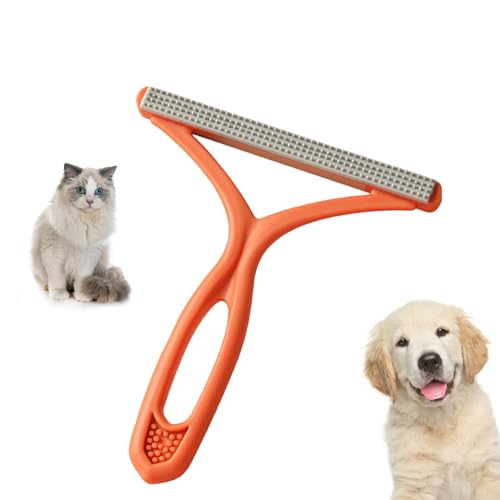 Pet Hair Remover for Carpet, Reusable Pet Hair Remover Brush Portable Brush for Blanket,Clothing, Pet Towers, Car Upholstery (Orange)