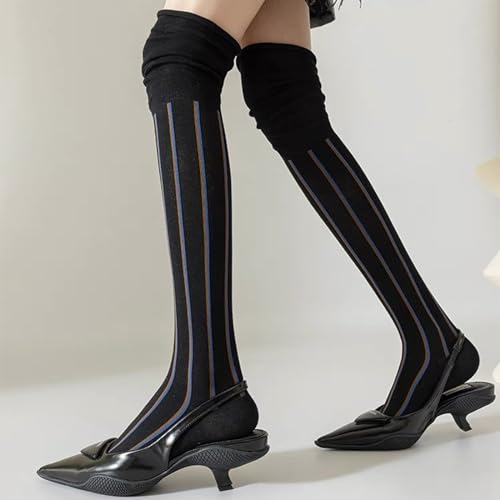 Women Over Knee Boot Socks Slouch Top Knit Long Socks Fashion Thigh High Stockings Retro Vintage2