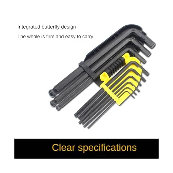 Kliplinc 9-In-1 Sechskantstiftschl¨¹sselsatz, Quadratischer Schraubenschl¨¹ssel, Schwarz, Stahl, Sechskantschl¨¹ssel – Bild 6