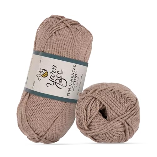 Yarn Bee 4 - Medium Yarn for Crocheting & Knitting – Soft Skein – 164 Yards of Mercerized Cotton, Camel