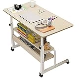 パソコンデスク サイドテーブル キャスター ミニデスク 昇降式サイドテーブル ミニテーブル ソファーサイド キャスター付き 高さ調節 多機能シンプル キャスター付きデスク 介護用ベッドテーブル 木製 ベッド パソコン 仕事 怠惰な人の机 (