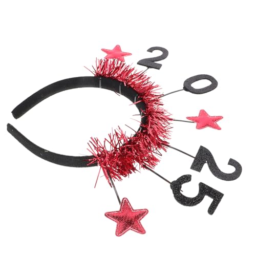 Serre-tête rouge étoiles léger et confortable Nouvel An 2025