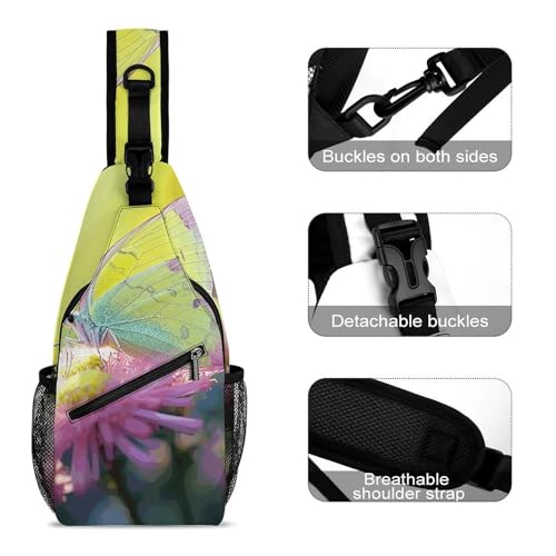 Bolso tipo sling amarillo para viaje y deporte miniatura 3