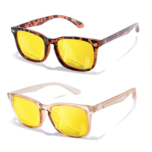 Chicid Night Vision Glasses for Driving Women Men Trendy Polarized Anti Glare Yellow Lens UV400 Protection