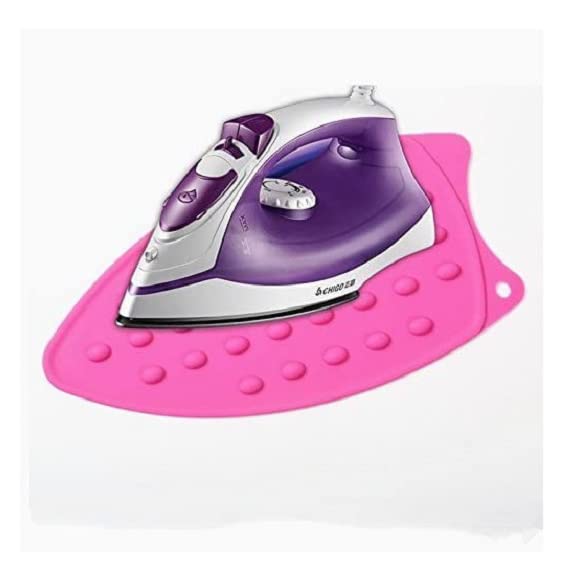 YANGZHI 4Pcs Thickened Silicone Iron Pad Silicone Iron Rest Pad Electric Iron Pad for Ironing Board Heat-Resistant Ironing Board Mat (Black)