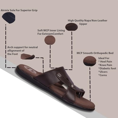 Image of DR PLUS Men's Healthcare, Diabetic, and Orthopedic MCR /MCP Footwear /Sandals /Slipper /Chappal