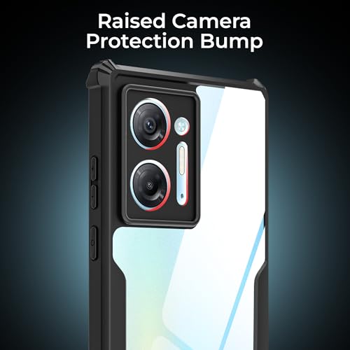 Image of A rtistque Clear Hard Transparent Acrylic Armor Anti-Drop Shockproof TPU Edge Back Cover Case for Infinix Hot 30 - Black