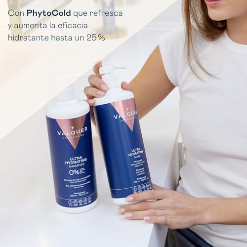 VALQUER Mascarilla Capilar Ultra Hidratante Zero | Repara, Nutre y Revitaliza el Cabello Seco | Efecto Antifrizz con Keratina, Extracto de Soja y Vitaminas | Vegano | 1 L - imagen 3