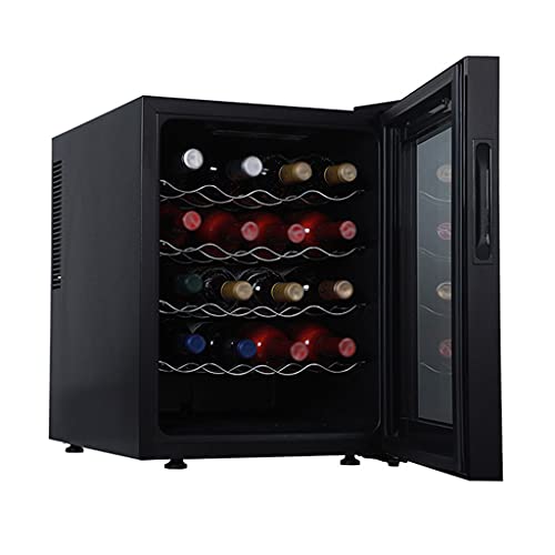 Enfriador de vino para 20 botellas: refrigerador y enfriador independiente de una sola zona, con estante deslizable, rango de control de temperatura táctil inteligente: 12-18 ℃, mini capacidad de 48 l