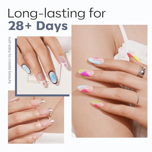 Image of Modelones Medium Round Oval Fake Nail Tips - 510Pcs Gel Tips Pre-shaped Half Matte Full Cover Clear Acrylic Gel Kit False Press on Nails for Extension DIY Salon 15Sizes