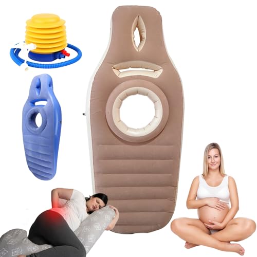 LONGLUAN TummyNest Pregnancy Mattress & Pillow (Coffee)