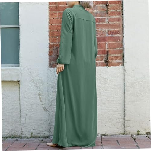 Robe modeste en soie glacée douce anti-transpiration avec fermeture éclair frontale - 5