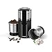 SHARDOR Coffee & Spice Grinders Electric with 2 Removable Stainless Steel Bowls for Dry or Wet Grinding, 70g