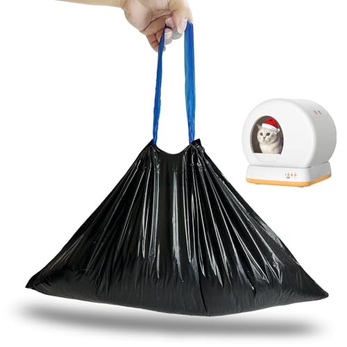 45 Count Cat Litter Box Liners Compatible with Meo Want MW-SC01/MW-SC02/MW-LR01, Drawstring Cat Litter Receptacles Bags (45 Count)