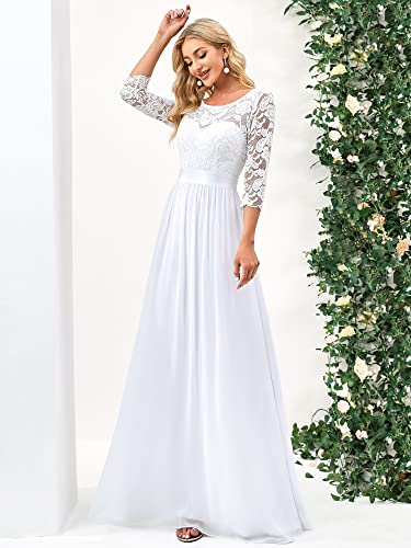 Ever-Pretty Women's Bridesmaid Dresses 3/4 Sleeve Empire Waist Maxi Mother of The Bride Dresses 074123