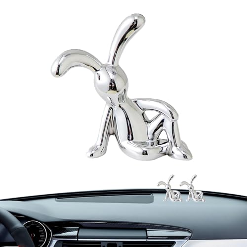 Ranley Figura de Conejo Sentado, de Conejo Sentado, Escultura de Conejo electrolítico, Escultura de Animales, Expositor de Escritorio, decoración del hogar para Sala de Estar, Mesa de café