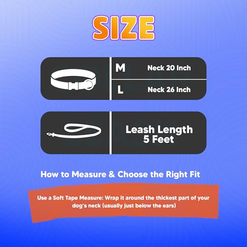 Image of Adil'S Waterproof Leash and Collar Combo Set - Adjustable & Breathable Biothane Collar with Leash Suitable for Medium & Large Size Dogs (Lease 5Ft),White, M