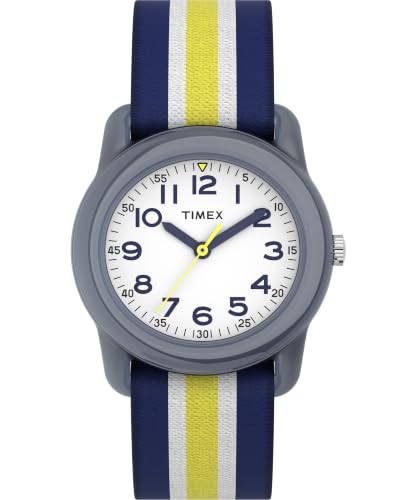 Timex TIME Machines 29mm Blue/Yellow Stripe Elastic Fabric...