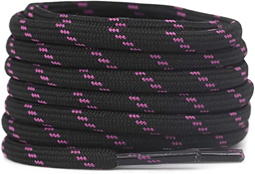 Image of GRAH SANGRAH Shoelaces for Hiking Shoes, Outdoor Walking Sneakers, Outdoor Hiking, Climbing, Basketball, Work Boot, Running, Sport Shoes (120 Cm /48 Inch, Black Purple)
