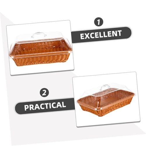 Cesta de almacenamiento multiusos para cocina y comedor con tapa transpirable 4