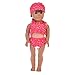 Hinleise Costume da bagno da bagno con imbracatura per bambola da 18 pollici Accessori per costume da ragazza - Costume da bagno cuffia da nuoto (A)