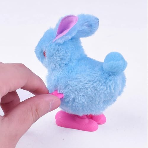 Image of Bunny and Jumping Chick Wind Up Toys Novelty Chicken Hopping Windup Toy for Kids Toddlers Adult Easter Egg Hunt Basket Stocking Stuffers Party Gifts [AssortedColor] (4 PIC-Jumping-Rabbit)