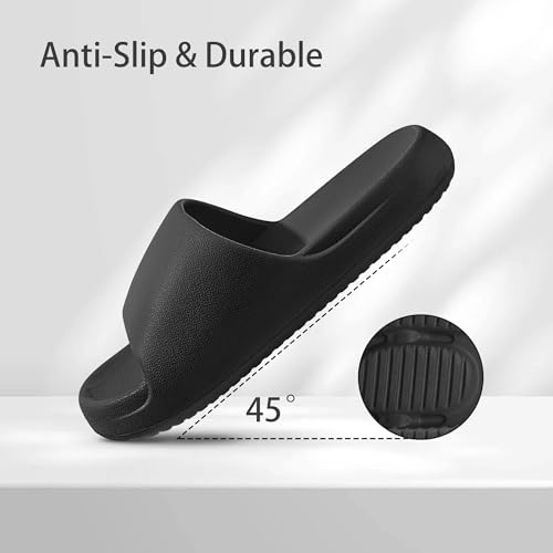 House Slides for Women Men, Quick Drying Non Slip Shower Shoes, Lightweight Open Toe Cloud Slippers, Waterproof Comfy Beach Bathroom Summer Sandals for Indoor Outdoor2