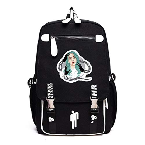 DUYUJIE Mochila Billie Eilish con Doble Hebilla De Hierro Correa De Hombro Ajustable para La Escuela La Universidad El Trabajo Vacaciones De Fin De Semana
