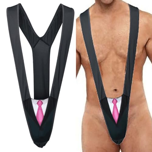 VemeFufu Tanga Manquíni Borat fato de banho homem sexy suspensão V Sling de banho fato de festa biquíni String para homens Beachkini praia Natal Halloween, 1 Pacote A. Cinzento