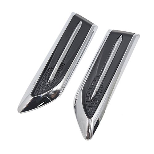 uxcell 2Pcs Plastic Aluminum Alloy Self Adhesive Air Flow Decorative Sticker for Car