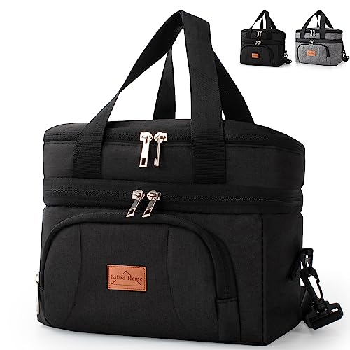 BalladHome Sac Isotherme Repas 10L Lunch Bag Sac à Déjeuner Sac Isotherme 2 Compartiment Sac...
