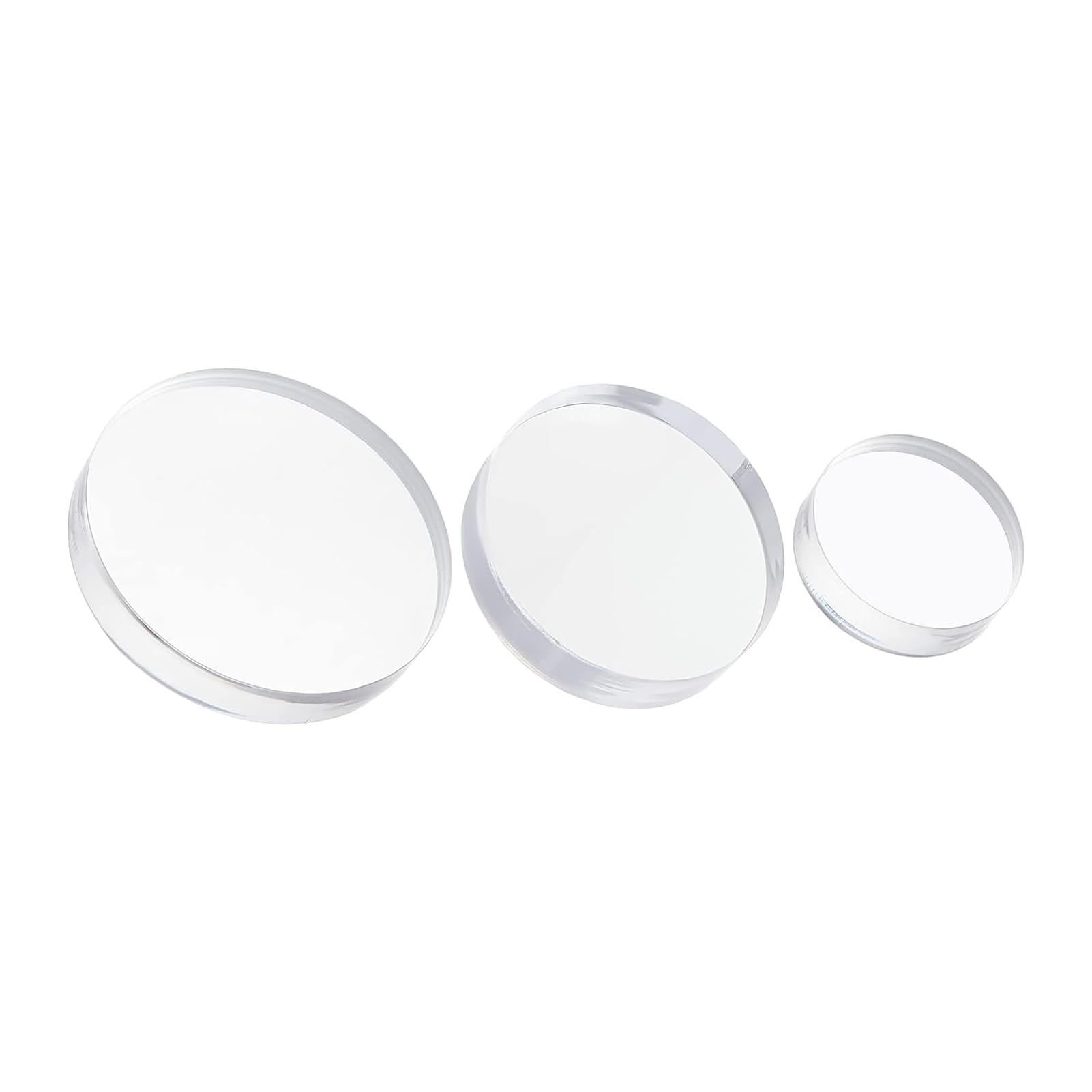 LQZAXSRDR Clear Acrylic Display Block, Acrylic Round Cylinder Display Blocks Clear 1.5-3cm Height Pack of 3(Height 1.5cm)