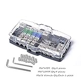 Camper KFZ Verteilerblock 12v Sicherungshalter autobatterie verteilerblock Mini ANL Sicherungskasten 0/4ga 4 Fach Auto Sicherungskästen Rote LED Anzeige 30A 60A 80Amp Sicherung